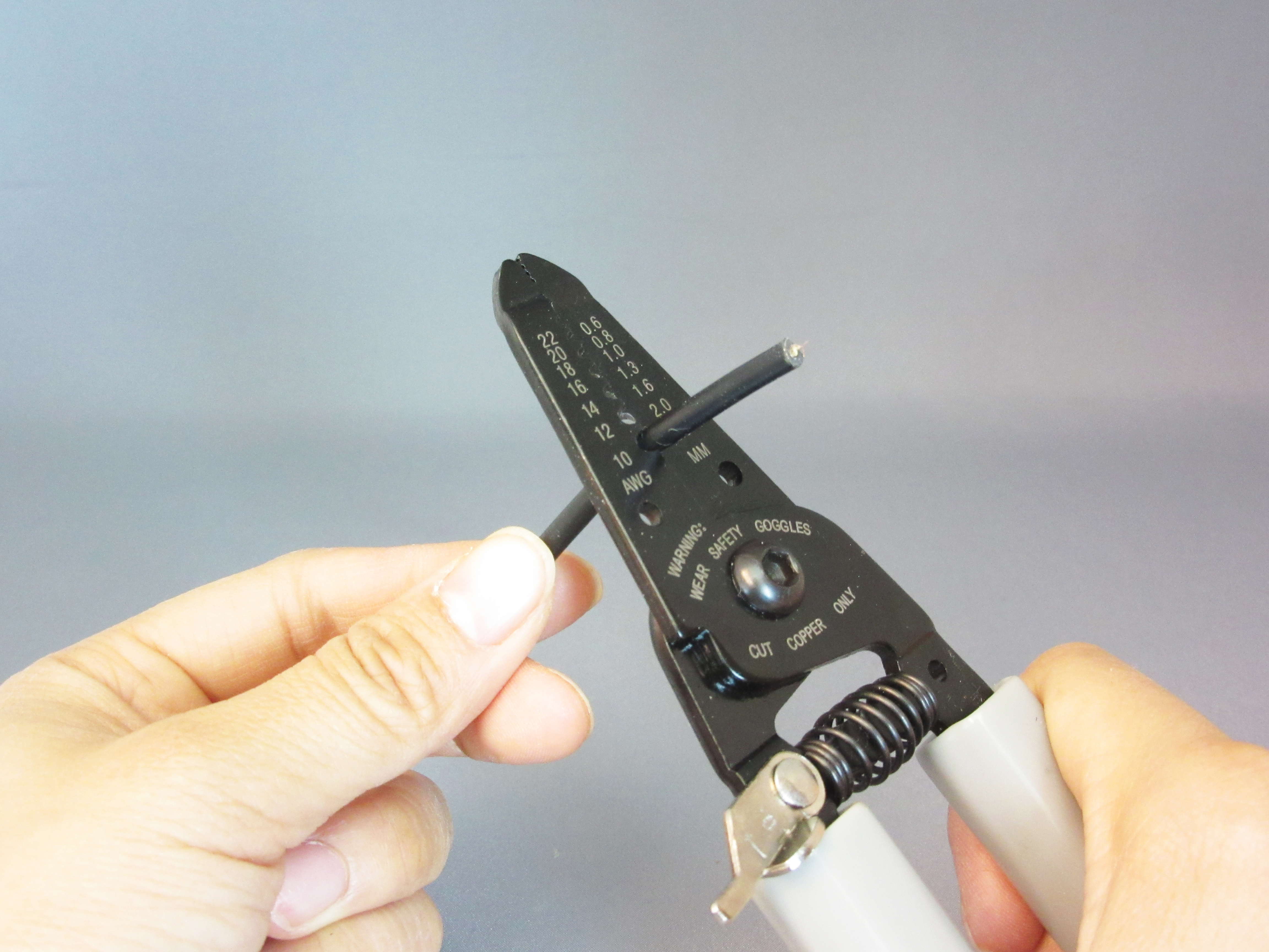 Raindrop Switch — About to strip cable
